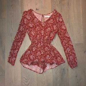 A&F Red Pattern Romper